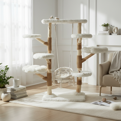 Meraki Home, Ansamblu pentru Pisici, Realizat din Ramuri Naturale, SWING NEST