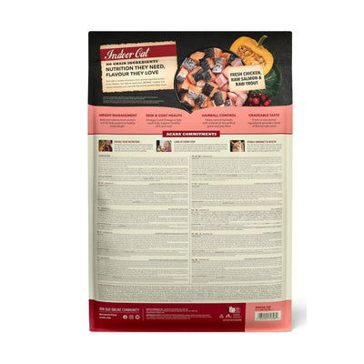 ACANA Highest Protein Indoor Cat, Hrana Uscata pentru Pisici de Interior, Adult, cu Pui, Pastrav si Somon, Fara Cereale, 4.5 kg