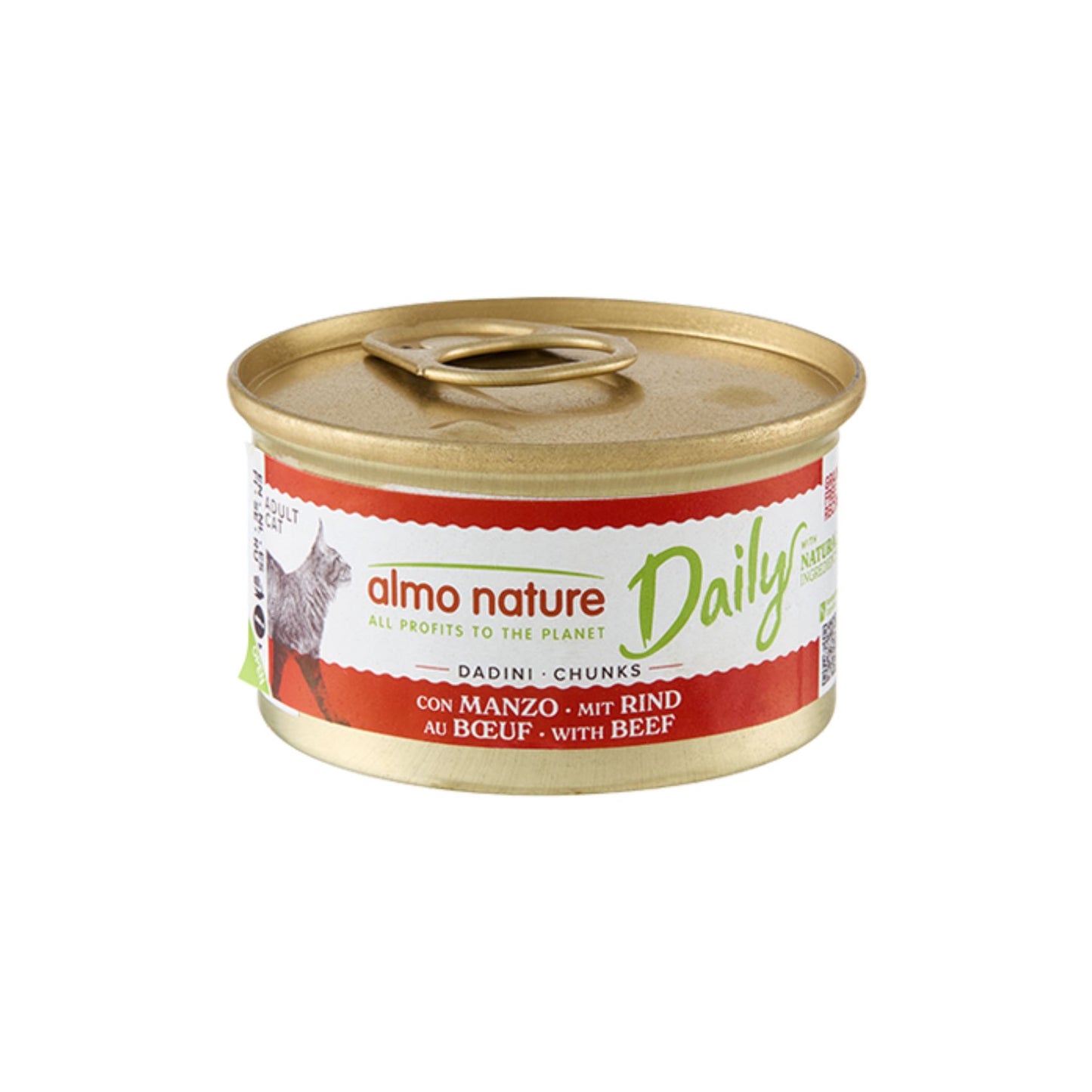 ALMO NATURE Daily, Hrana Umeda pentru Pisici, cu Vita (Bucatele in Sos), Fara Cereale, Conserva, 85g