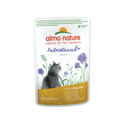 Almo Nature Holistic Digestive Help, Hrana Umeda pentru Pisici, Adult si Senior, cu Pasare, Digestie Sensibila, Plic, 70g