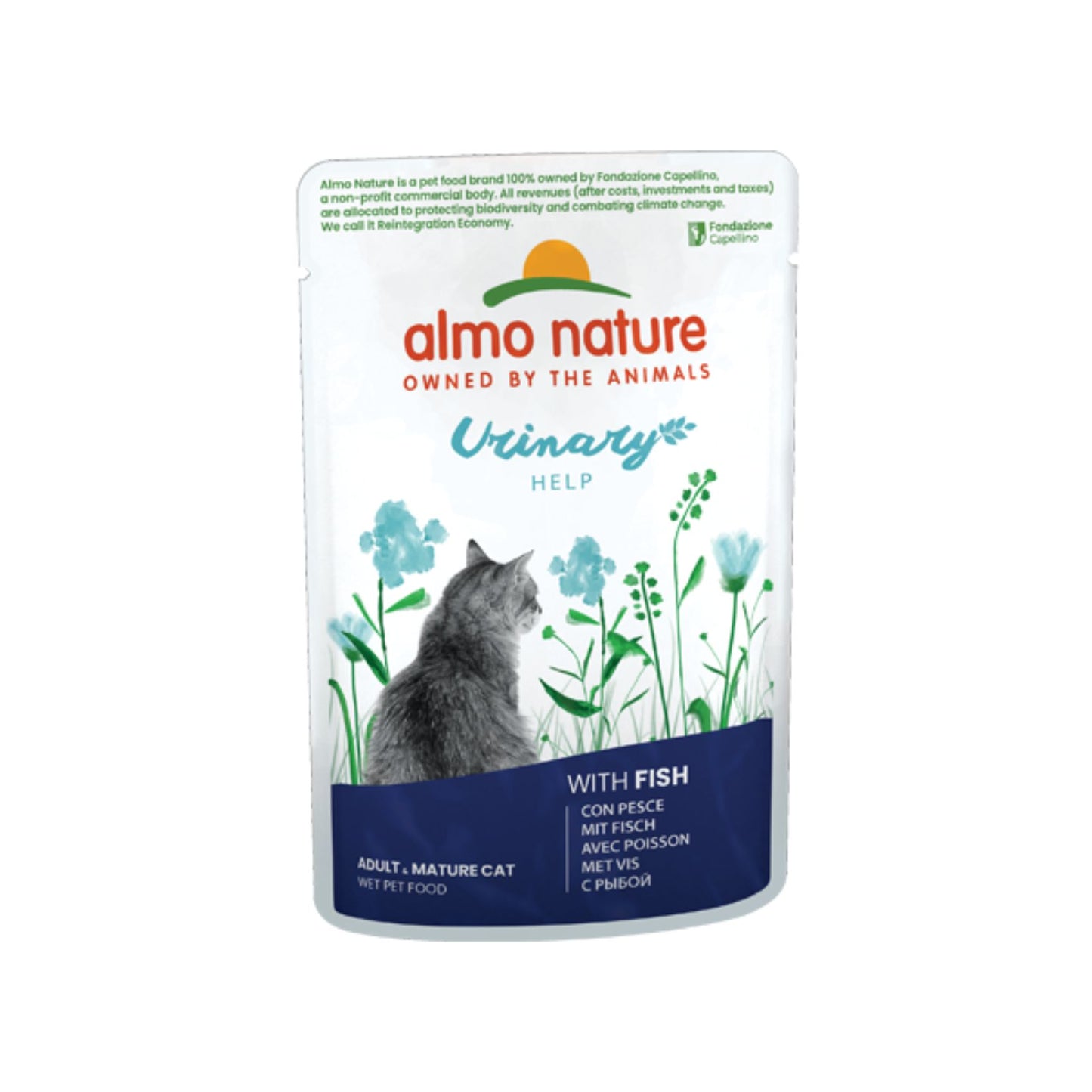 ALMO NATURE Holistic Urinary Help, Hrana Umeda pentru Pisici, cu Peste, Suport Urinar, Plic, 70g