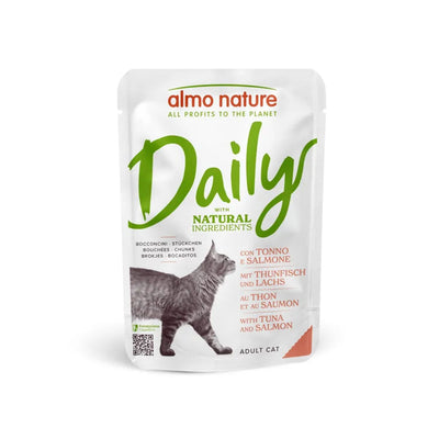 Almo Nature Daily, Hrana Umeda pentru Pisici Adult, cu Ton si Somon, 70g