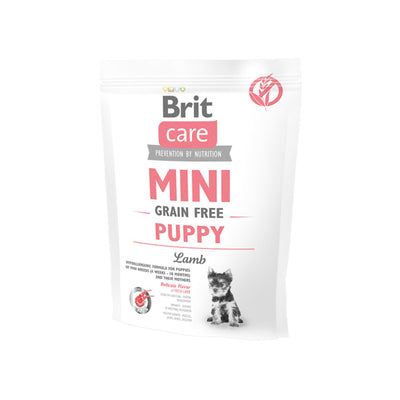 Brit Care Mini Puppy Lamb, Hrana Uscata pentru Caini Juniori Rase Mici, cu Miel, Hipoalergenica, Fara Cereale, 400g / 2kg / 7kg