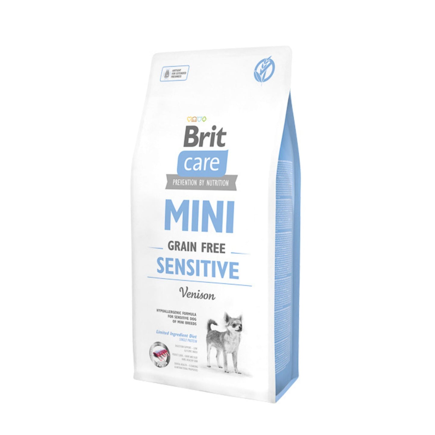 Brit Care Mini Sensitive, Hrana Uscata pentru Caini Rase Mici, cu Vanat, Hipoalergenica, Fara Cereale, 400g / 2kg / 7kg