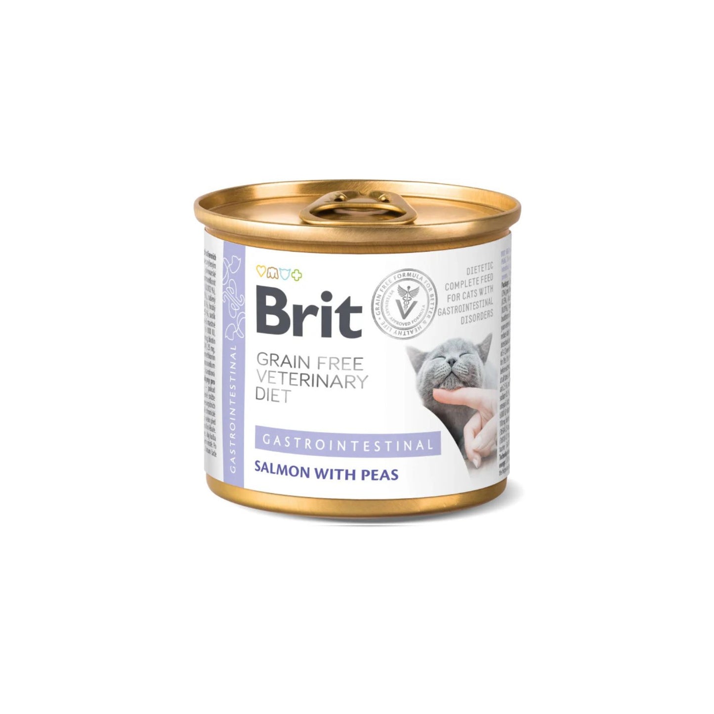 Brit Veterinary Diet Gastrointestinal, Hrana Umeda pentru Pisici, Tulburari Gastrointestinale, cu Somon si Mazare, 200g