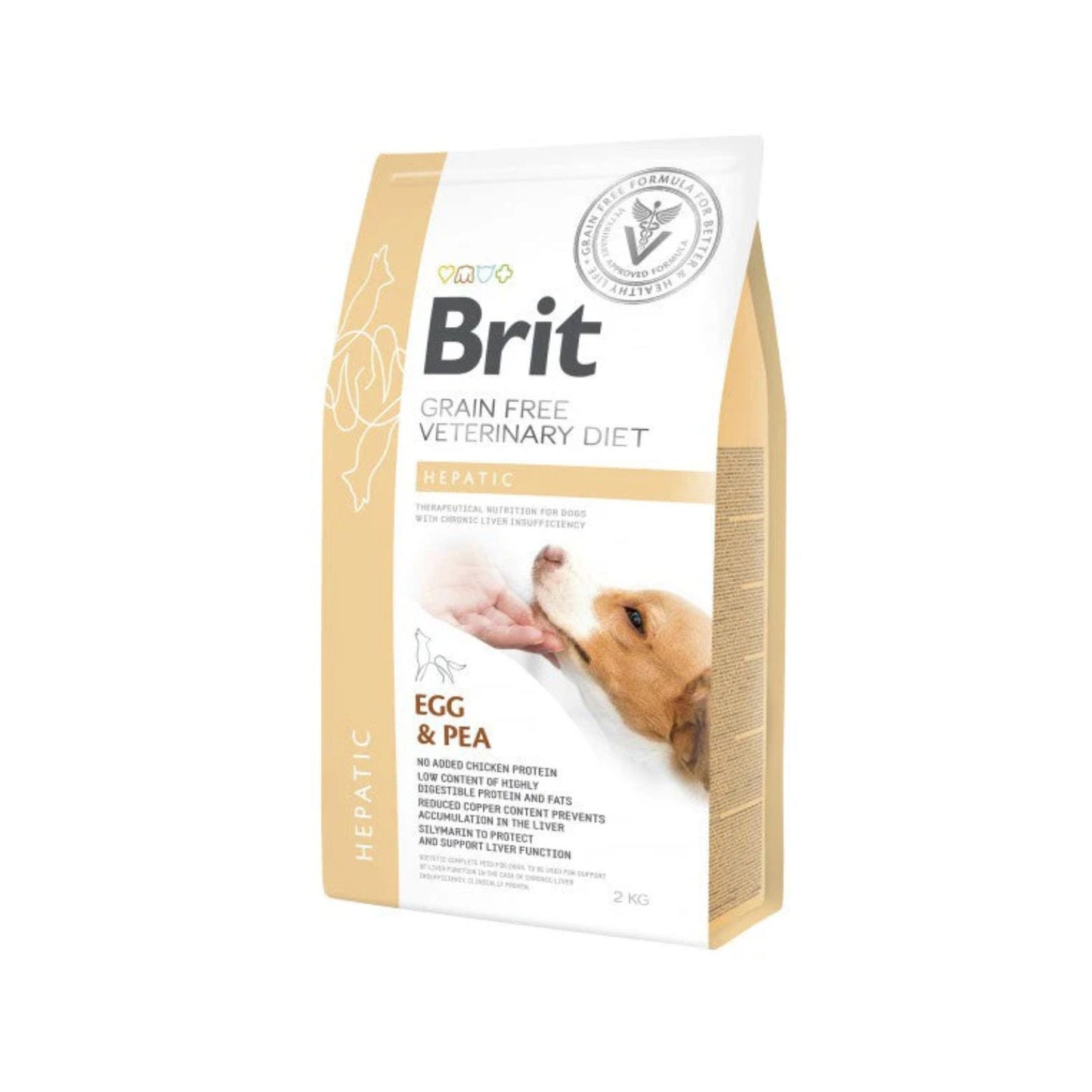 Brit Veterinary Diet Hepatic, Hrana Uscata pentru Caini, Regenerarea Celulelor Hepatice, cu Oua si Mazare, 2kg / 12kg