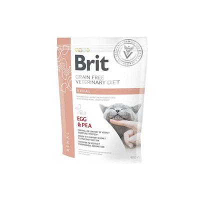 Brit Veterinary Diet Renal, Hrana Uscata pentru Pisici, Sustinerea Functiei Renale, cu Oua si Mazare, 400g / 2kg / 5kg