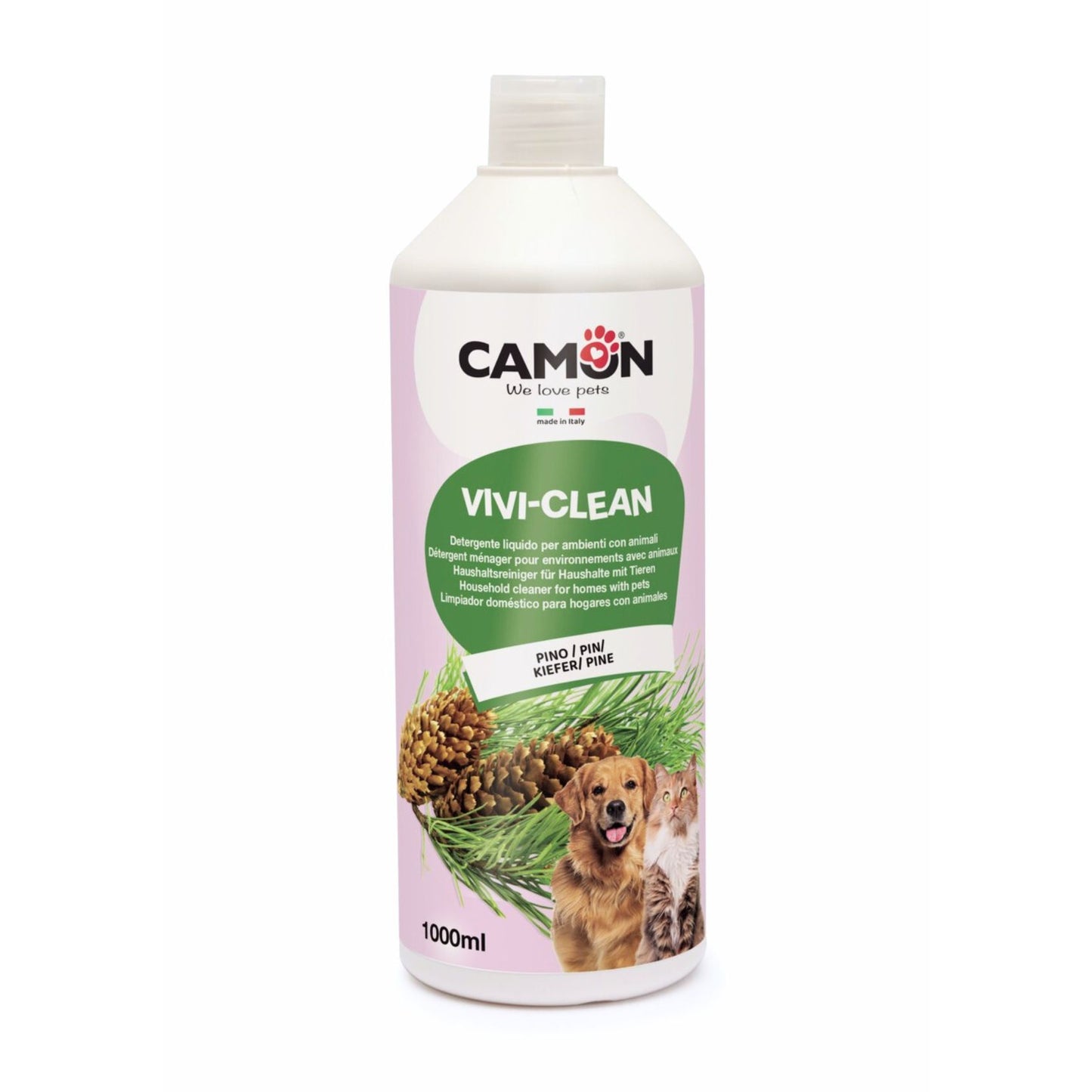 CAMON Vivi-Clean Detergent Igienizant Concentrat cu Parfum de Pin, pentru Litiere, Custi si Pardoseli, 1L