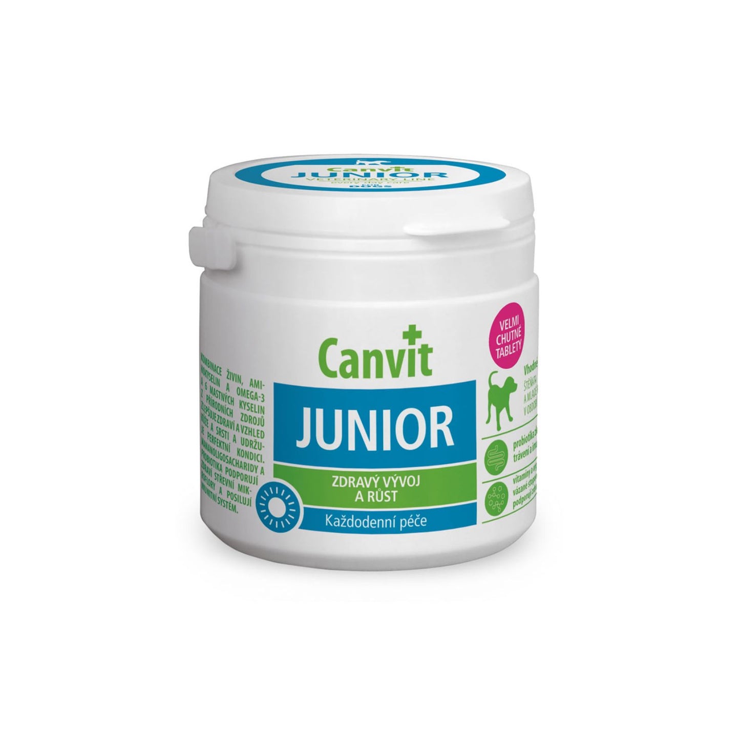 Canvit Junior - Vitamine, Probiotice si Omega-3 pentru Caini Junior Talie Mica / Medie (<25kg), 100g