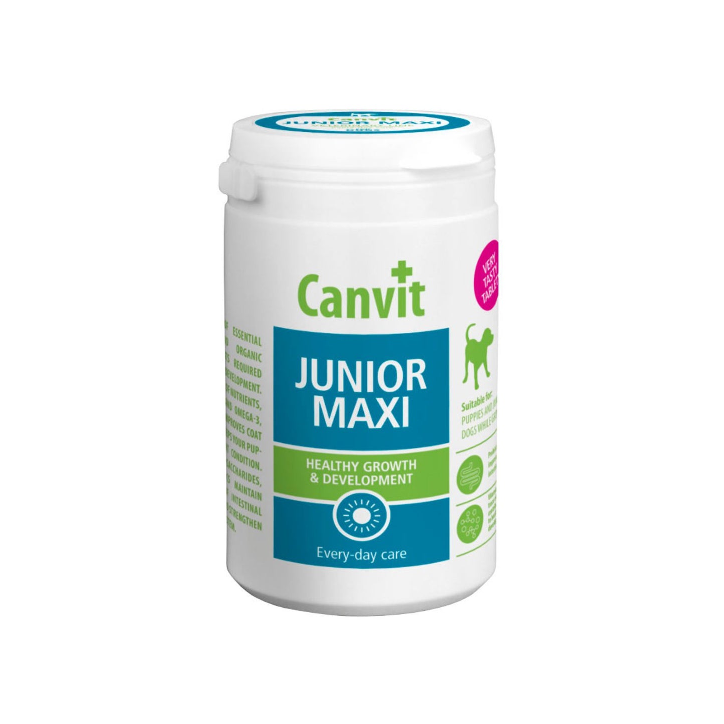 Canvit Junior MAXI - Vitamine, Probiotice si Omega-3 pentru Caini Junior Talie Mare (>25kg), 230g