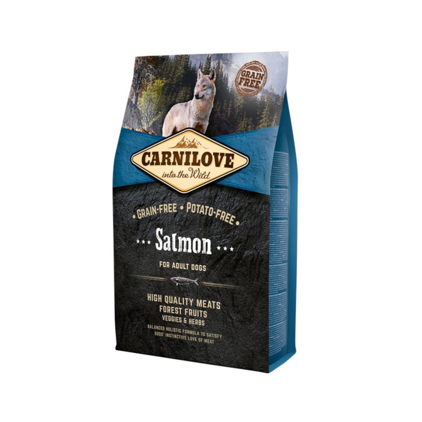 Carnilove Salmon, Hrana Uscata pentru Caini Adult, Toate Rasele, cu Somon, Fara Cereale, 4kg