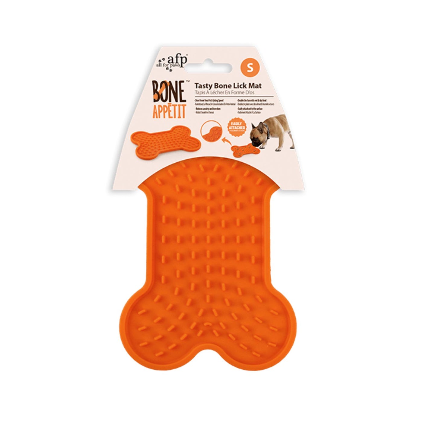 ALL FOR PAWS Tasty Bone, Covoras de Lins pentru Caini din Silicon, Hranire lenta, S (20cm)