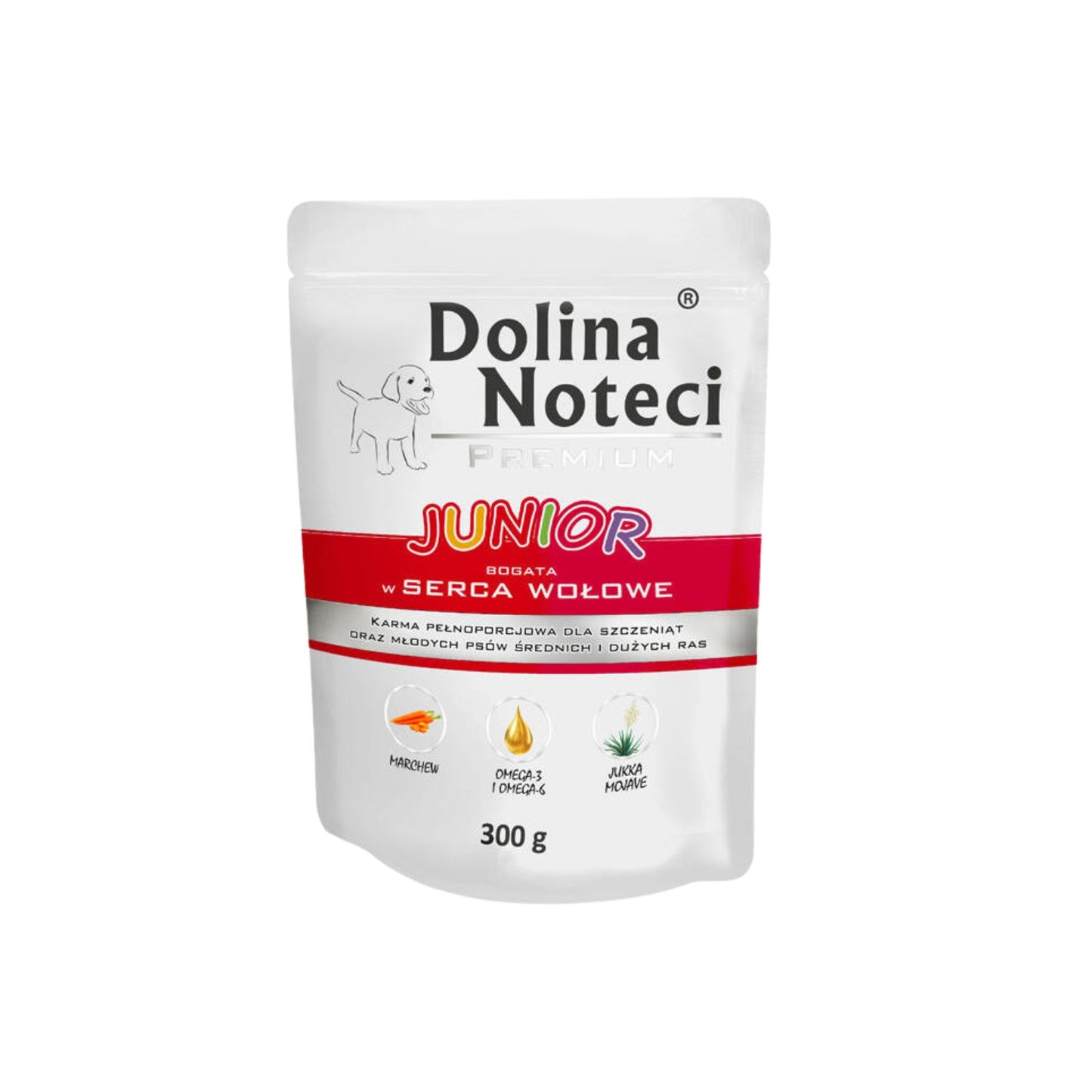 Dolina Noteci Premium Hrana Umeda pentru Caini Junior cu Inimă de Vita, Fara cereale 300g