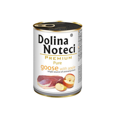 Dolina Noteci Premium Pure, Hrana Umeda pentru Caini Alergici, Monoproteică, cu Gasca si Mar, Fara Cereale, 400g