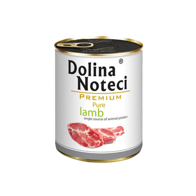 Dolina Noteci Premium Pure, Hrana Umeda pentru Caini Alergici, Monoproteica, cu Miel, Fara Cereale, 400g/800g