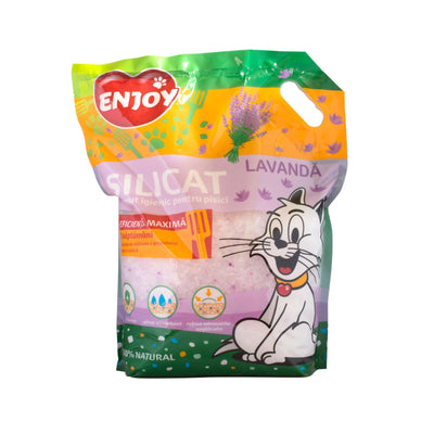 Enjoy Silicat, Asternut Igienic pentru Litiera, Parfum de Lavanda, 7.6L