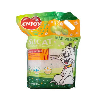 Enjoy Silicat, Asternut Igienic pentru Litiera, Parfum de Mar Verde, 7.6L