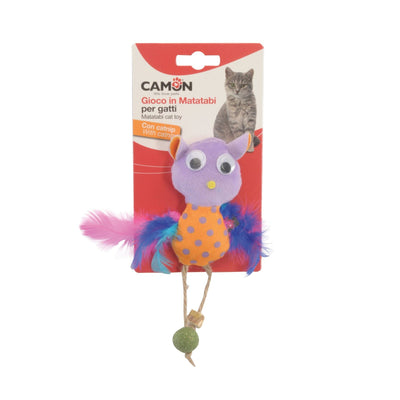 Jucarie Pisici Camon, Bufnita cu Matatabi (Silver Vine) si Catnip, 10cm