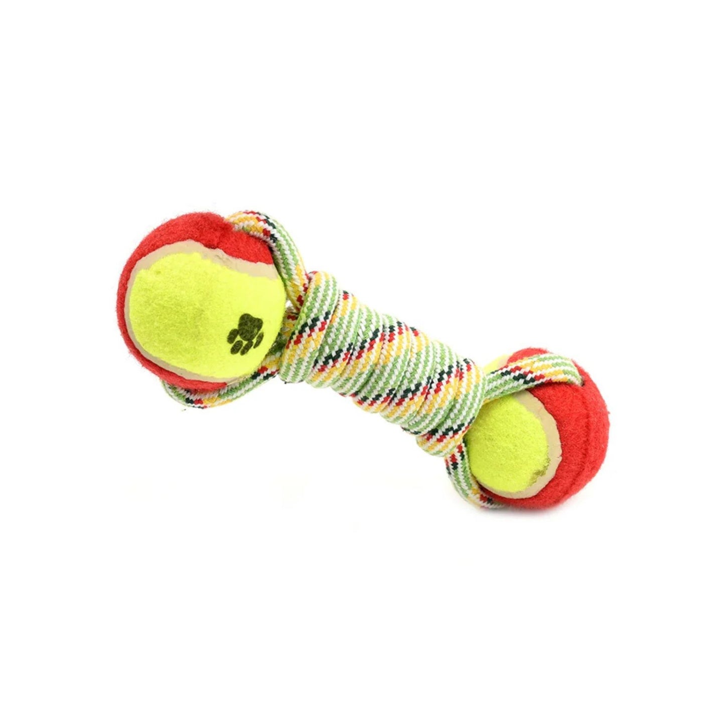 Jucarie pentru Caini Enjoy, Sfoara Impletita cu Mingi de Tenis, 23 cm
