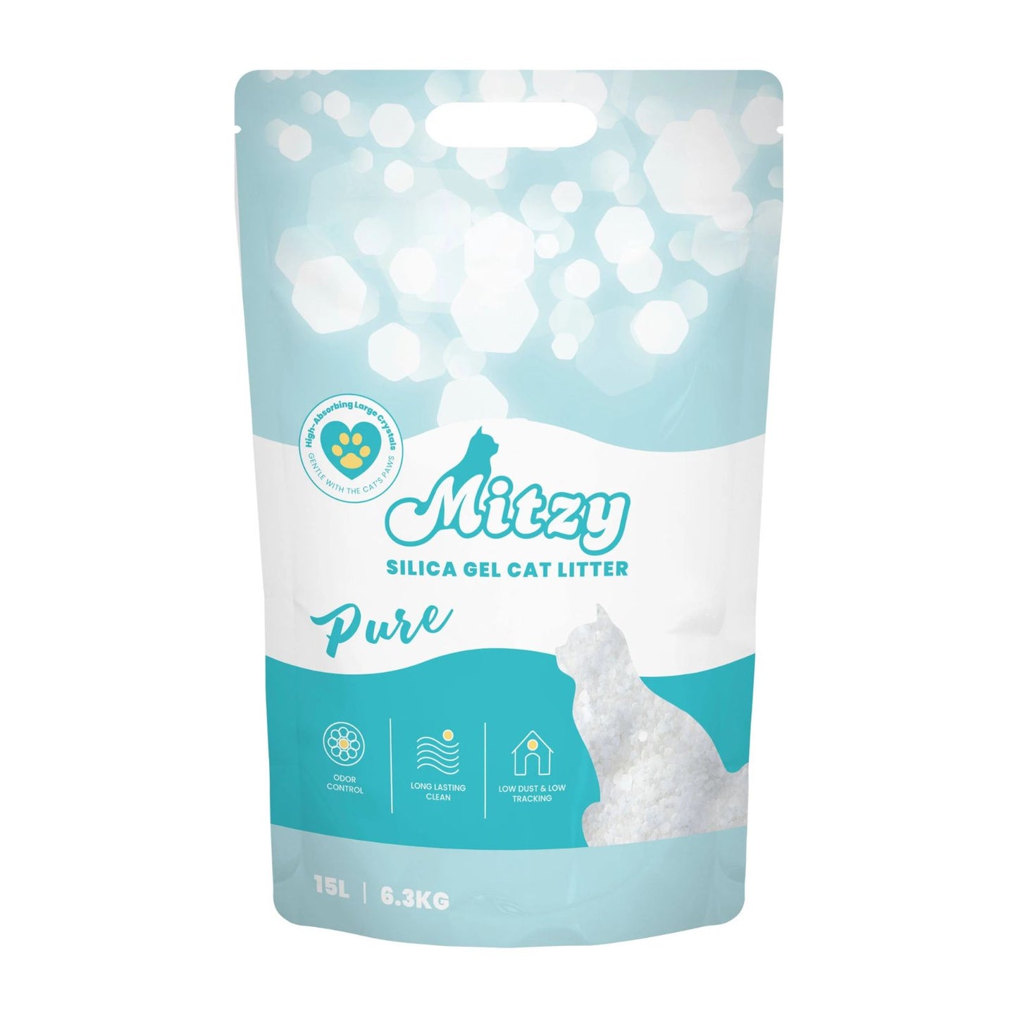 Mitzy Nisip Silicat Absorbant pentru Pisici, Fara Parfum, 3,8L / 1,6kg
