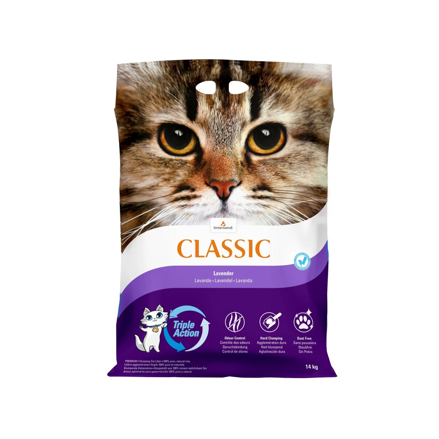 Nisip Intersand Classic Lavanda, Bentonita Premium Canadiana, 14kg