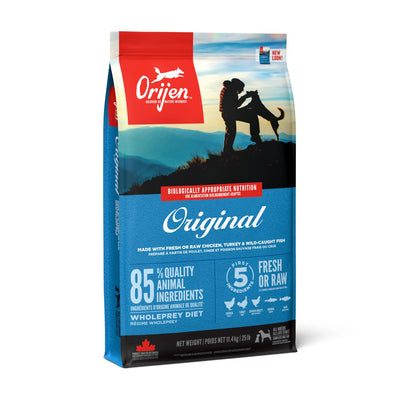 ORIJEN Original Dog, Hrana Uscata pentru Caini, Toate Etapele de Viata, 85% Ingrediente Animale, cu Pui, Curcan si Peste Salbatic, Fara Cereale, 2kg / 11.4kg