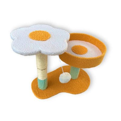Pawise Ansamblu de Joaca si Odihna pentru Pisici, Model Floare, Sisal si Jucarie, 48x30x44 cm