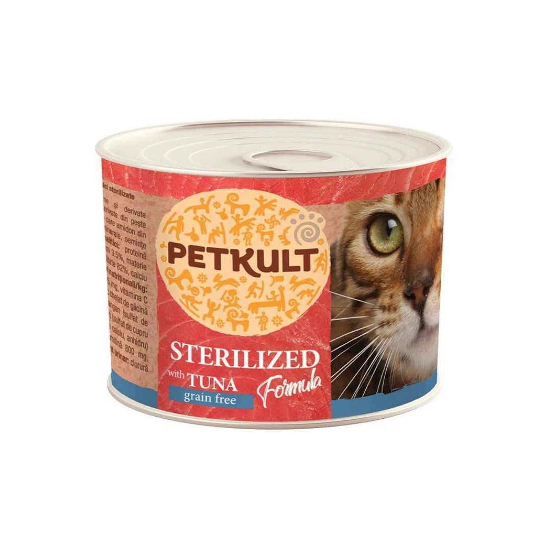 Petkult Hrana Umeda pentru Pisici Sterilizate, cu Ton, Controlul Greutatii, 185g