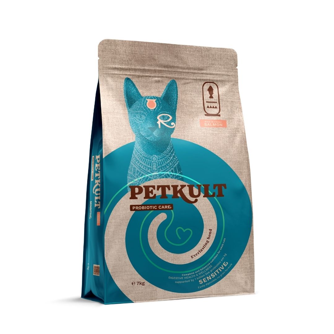 Petkult Probiotic Care Sensitive, Hrana Uscata pentru Pisici cu Somon, Digestie Sensibila, 400g / 2kg / 7kg