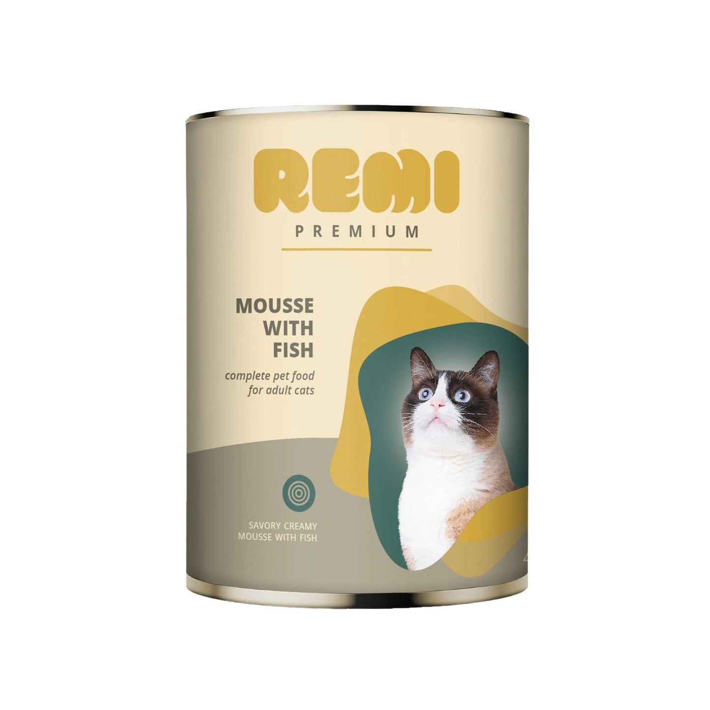 REMI Premium Adult Mousse, Conserva Hrana Umeda pentru Pisici Adulte, cu Peste, 400g