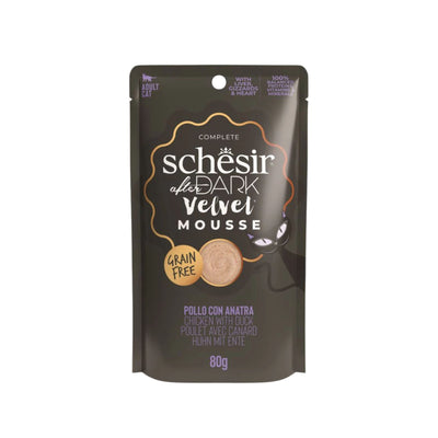 Schesir After Dark, Hrana Umeda pentru Pisici Adult, Mousse cu Pui, Organe si Rata, Fara Cereale, 80g