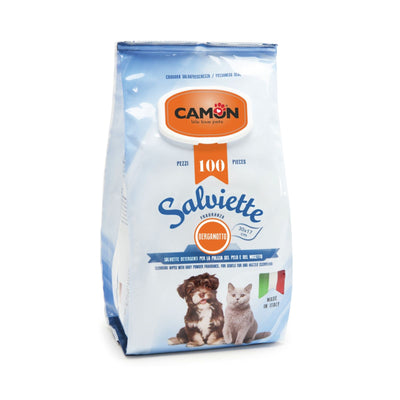 Camon Servetele Umede pentru Caini, cu Bergamota si Clorhexidina, Pachet Maxi, 100 buc