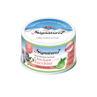 Signature7 Cat, Hrana Umeda pentru Pisici, Reteta cu Pui in Sos de Dovlecei 70g