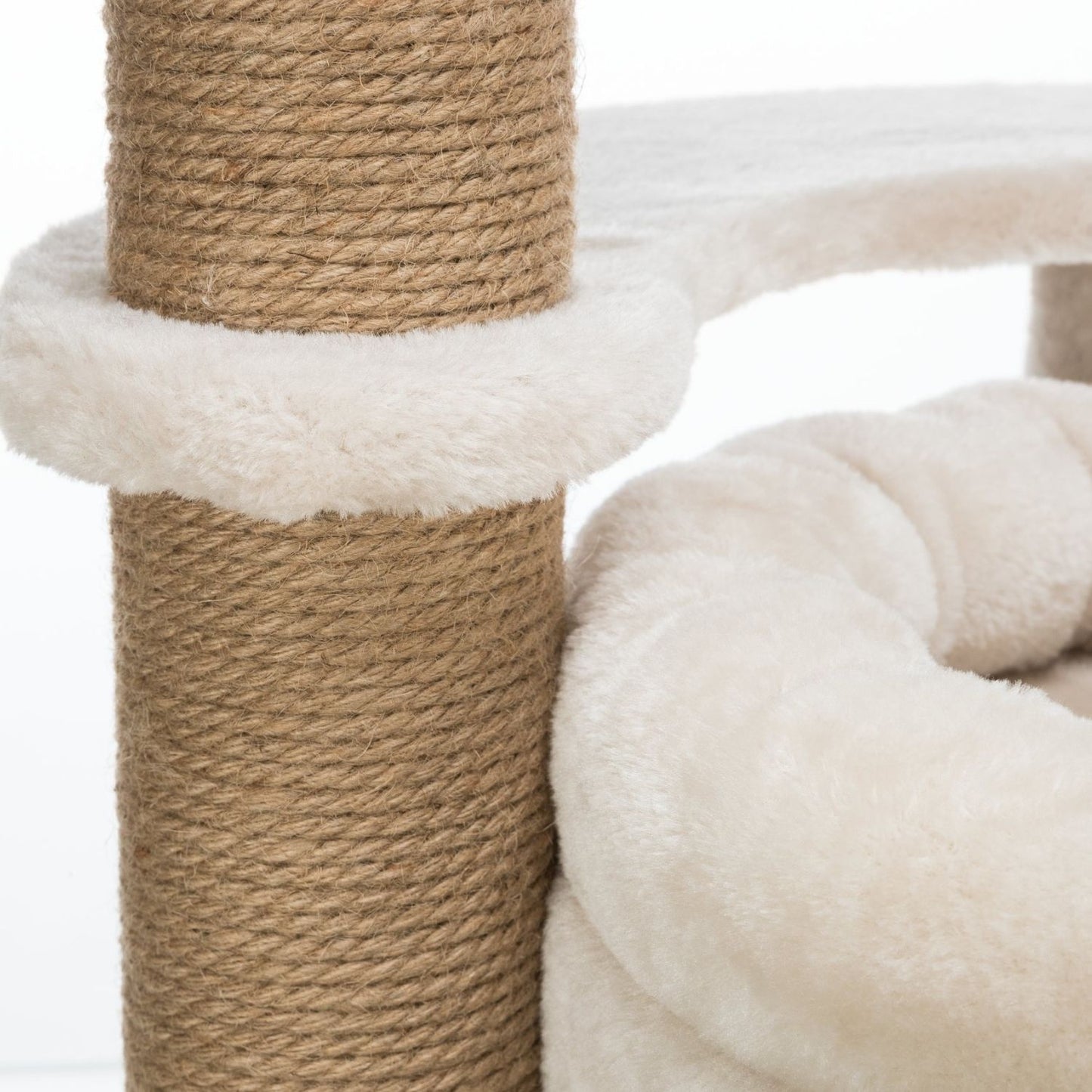 Trixie Cat Tree Nayra Ansamblu pentru Pisici, Pestera, Pat si Stalpi Sisal, Baza 40x40cm, Inaltime 83cm, Bej