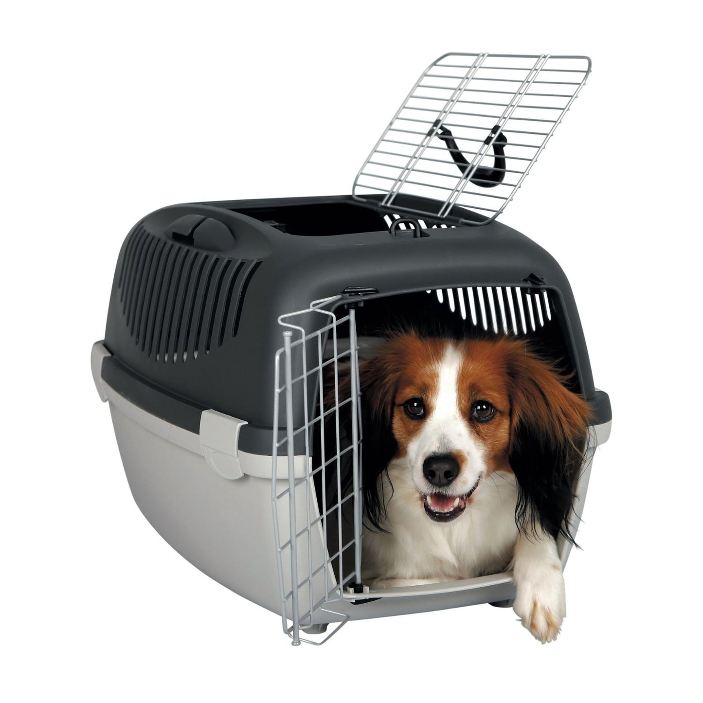 Trixie Cusca Transport Capri 3 Open Top pentru Pisici si Caini pana la 12kg, S 40x38x61cm, Gri / Verde Salvie