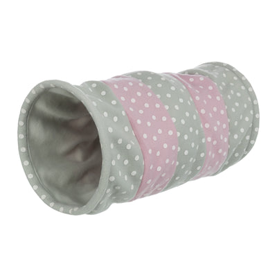 Trixie Tunel De Joaca Pentru Pisici, Cu Folie Fosnitoare, Fleece, 25x50 cm, Gri/Roz