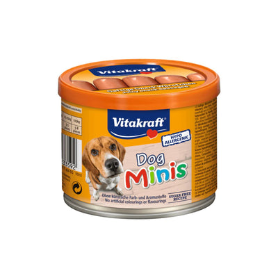 Vitakraft Dog Mini, Recompense Hipoalergenice pentru Caini, Carnati Suculenti, 120g