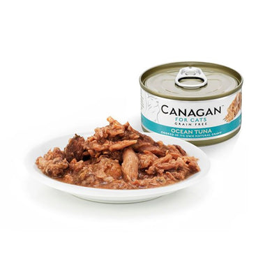 Canagan Ocean Tuna Conserva, Hrana Umeda pentru Pisici, Adult si Junior, cu Ton Oceanic, Fara Cereale, 75g
