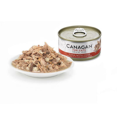 Canagan Tuna with Crab Conserva, Hrana Umeda pentru Pisici, Adult si Junior, cu Ton si Crab, Fara Cereale, 75g