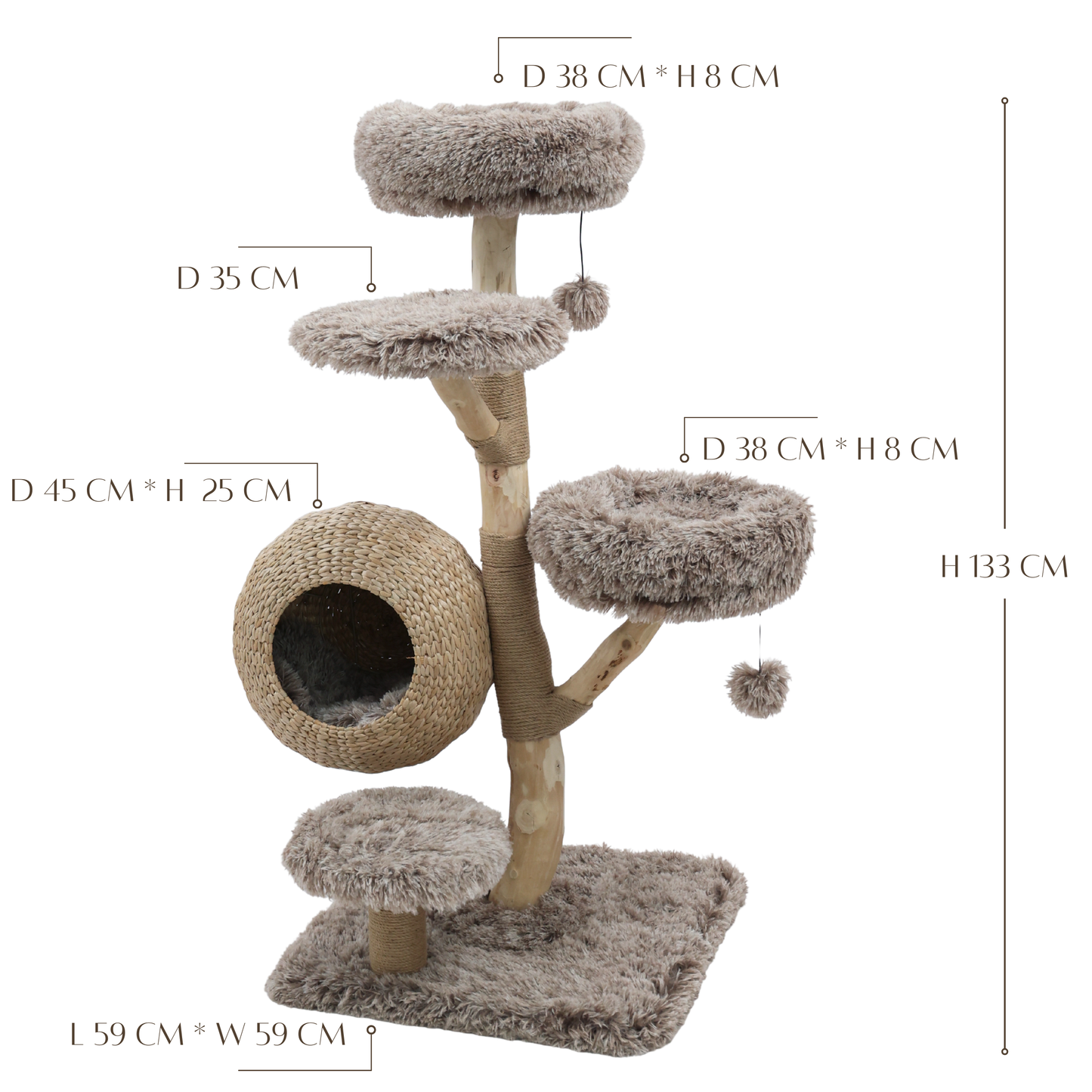 Meraki Home, Ansamblu pentru Pisici, Realizat din Ramuri Naturale, WOODLAND COCOON