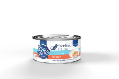 EGEO CATSTERILISED TUNA WHOLE LOIN WITH SHRIMP AND RICE IN BROTH (STERILIZED) 70GR