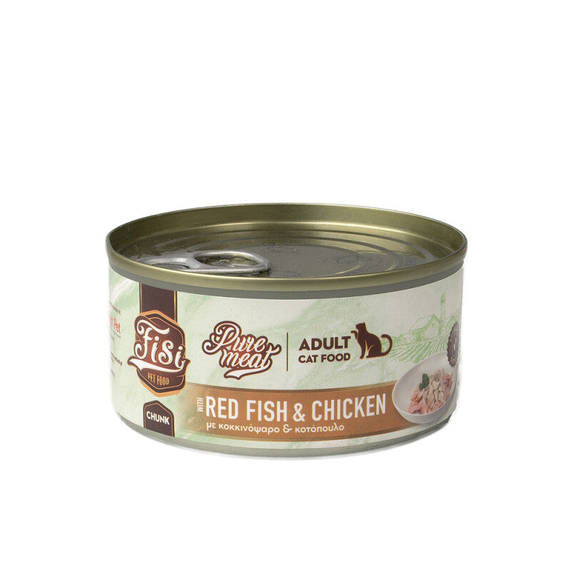 Pure Meat Cat Adult cu Peste Rosu & Pui 170gr