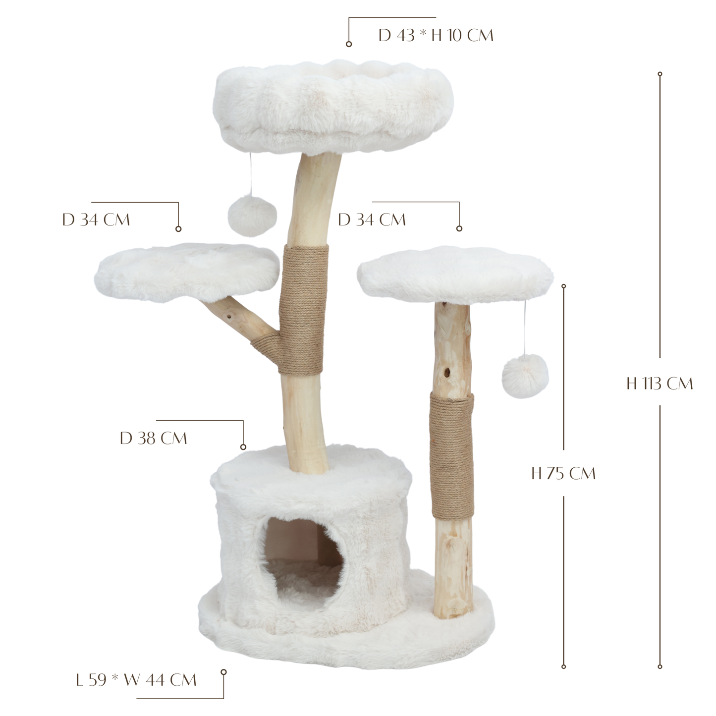 Meraki Home, Ansamblu pentru Pisici, Realizat din Ramuri Naturale, SERENE LOFT