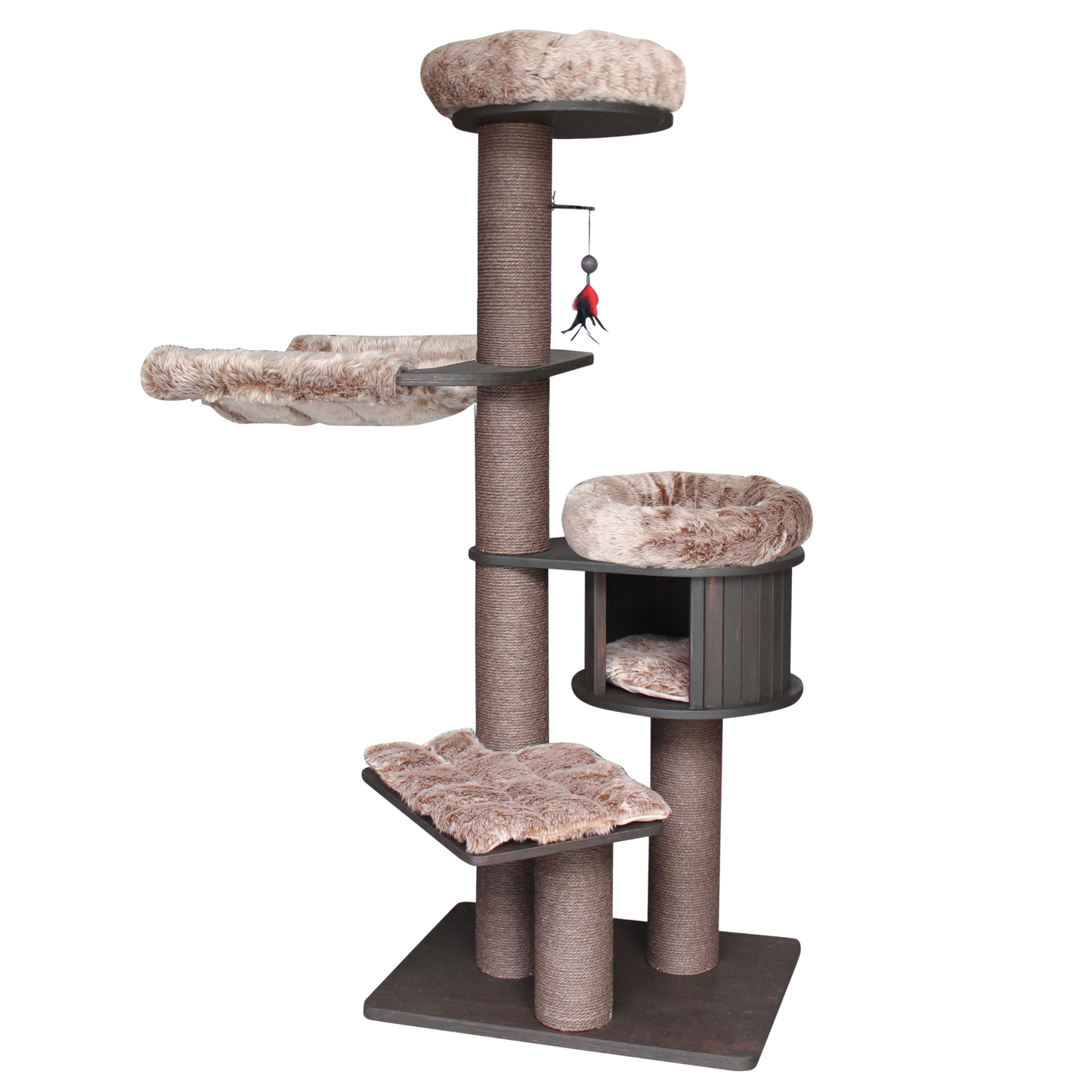 Meraki Home, Ansamblu pentru Pisici, Realizat din Lemn, ESPRESSO CLOUD LARGE