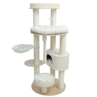Meraki Home, Ansamblu pentru Pisici, Realizat din Lemn, IVORY LOFT TOWER