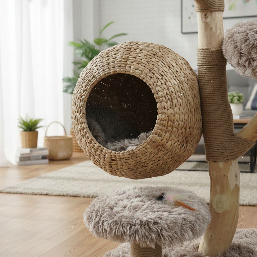 Meraki Home, Ansamblu pentru Pisici, Realizat din Ramuri Naturale, WOODLAND COCOON