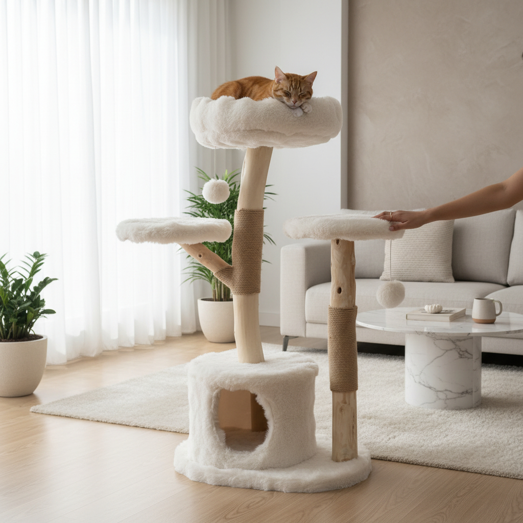 Meraki Home, Ansamblu pentru Pisici, Realizat din Ramuri Naturale, SERENE LOFT