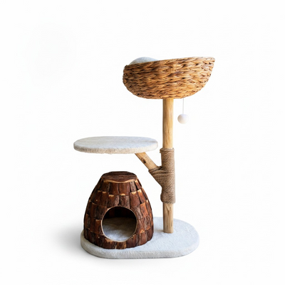 Meraki Home, Ansamblu pentru Pisici, Inspirat din Natura, TREE BARK NEST