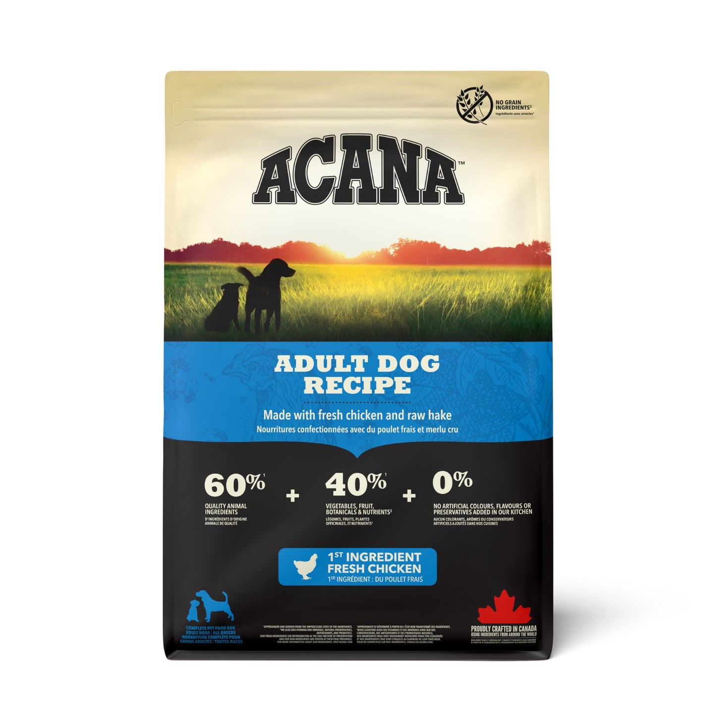 ACANA Adult Dog, Hrana Uscata pentru Caini Adult, Toate Rasele, cu Pui, Cambula si Hering, Fara Cereale, 2kg / 11.4kg