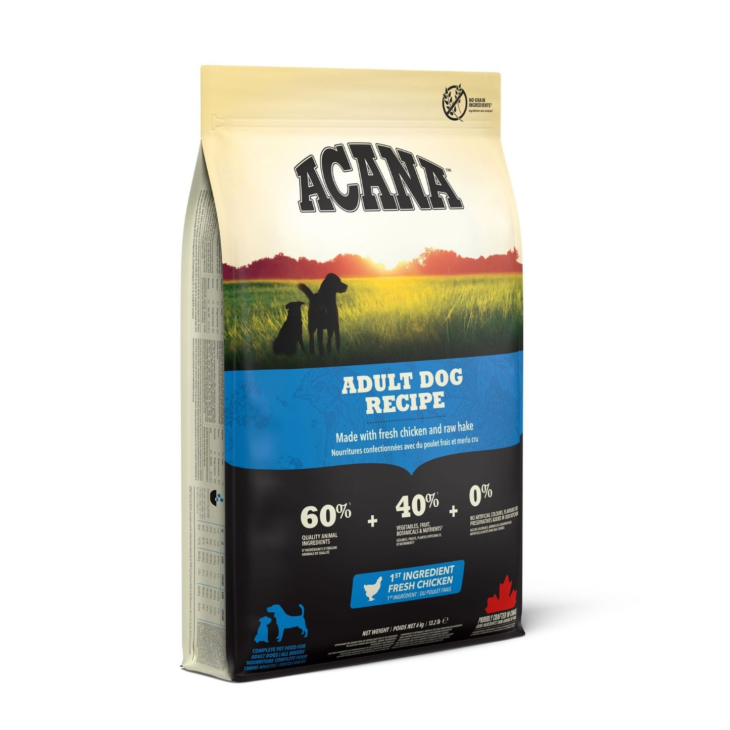 ACANA Adult Dog, Hrana Uscata pentru Caini Adult, Toate Rasele, cu Pui, Cambula si Hering, Fara Cereale, 2kg / 11.4kg